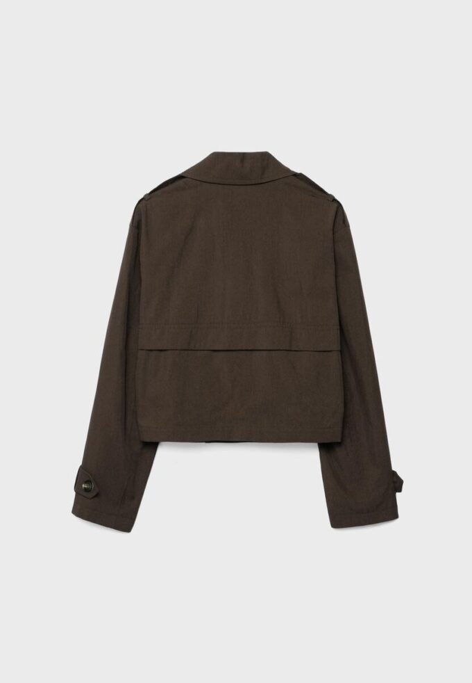 Kort trenchcoat med dobbel knappestolpe