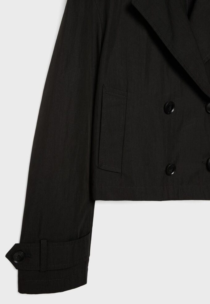 Kort trenchcoat med dobbel knappestolpe