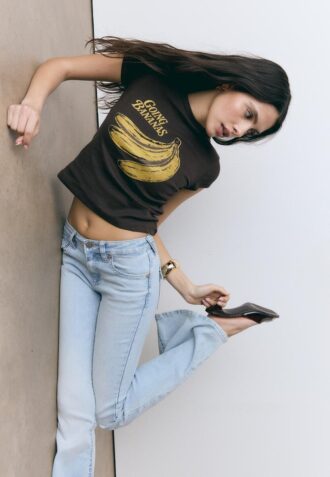 Kortærmet banan-T-skjorte