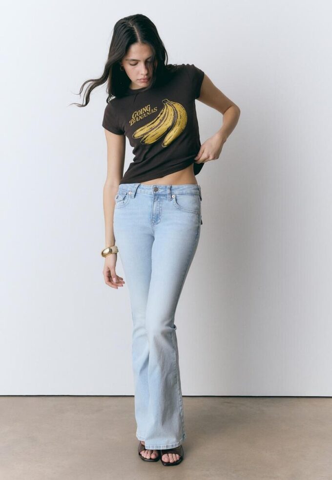 Kortærmet banan-T-skjorte