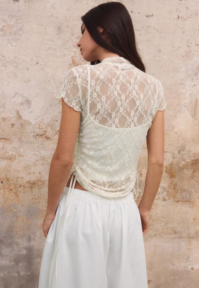 Kortærmet T-skjorte i Qipao-stil