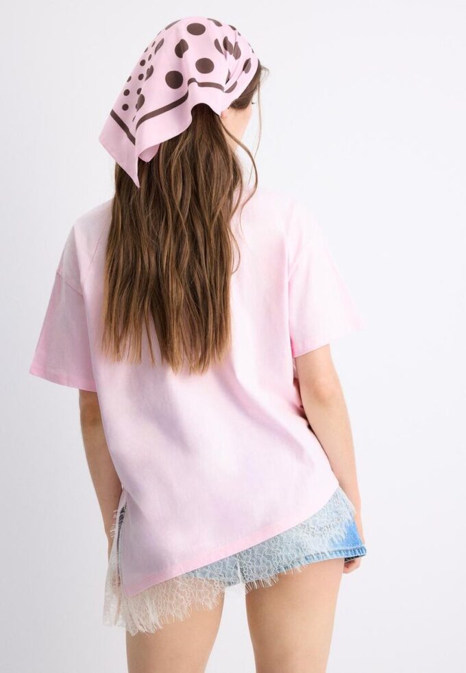 Kortærmet T-skjorte med blonderkant