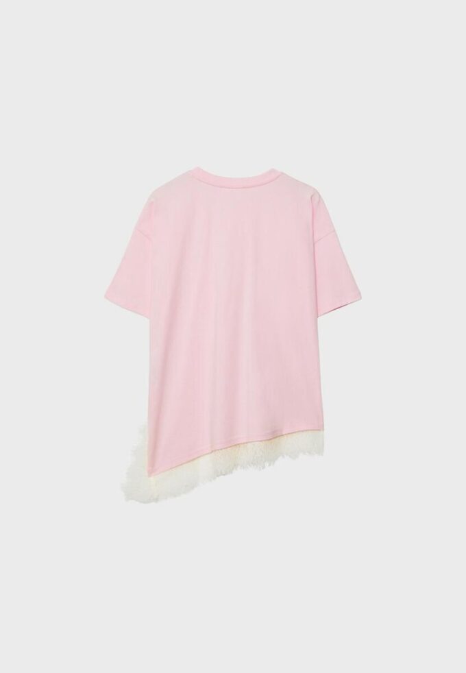 Kortærmet T-skjorte med blonderkant