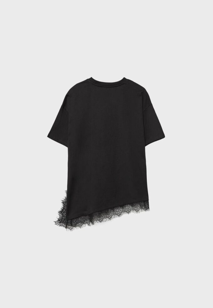 Kortærmet T-skjorte med blonderkant