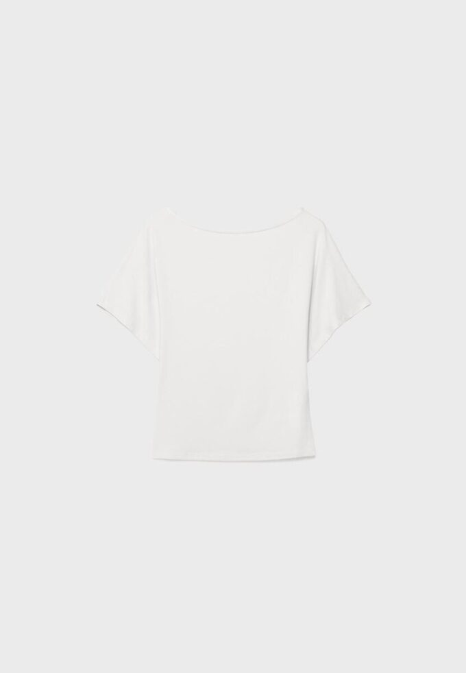 Kortærmet T-skjorte med båthals