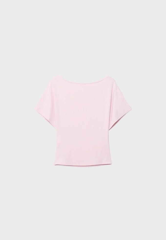 Kortærmet T-skjorte med båthals