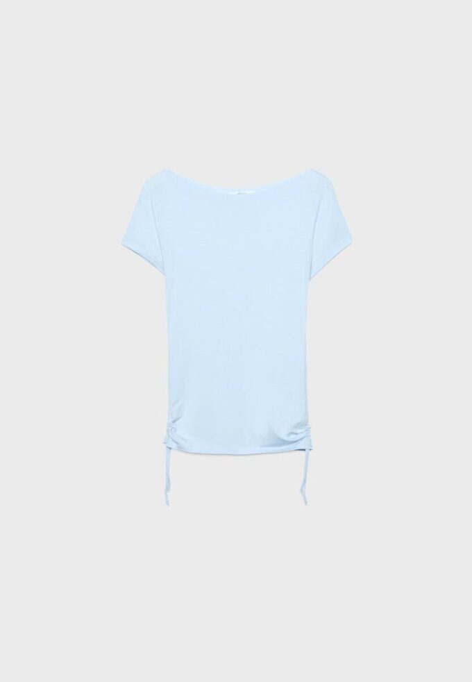 Kortærmet T-skjorte med rynk på siden