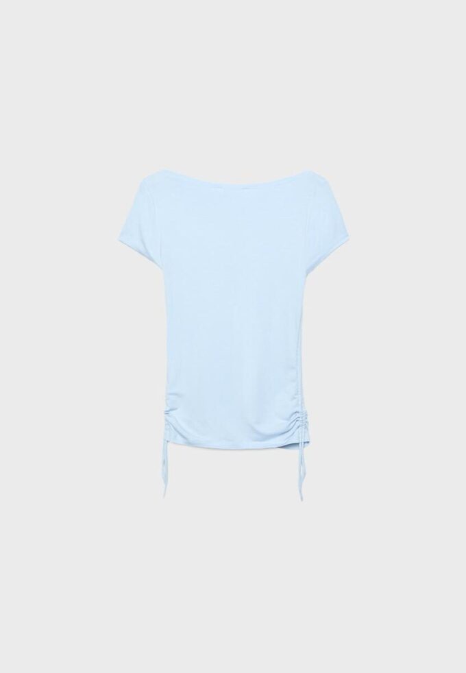 Kortærmet T-skjorte med rynk på siden