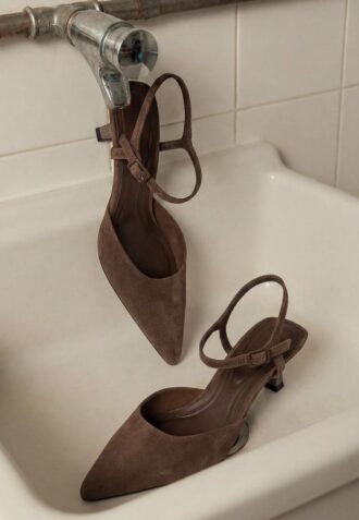 Lærsko med lav hæl