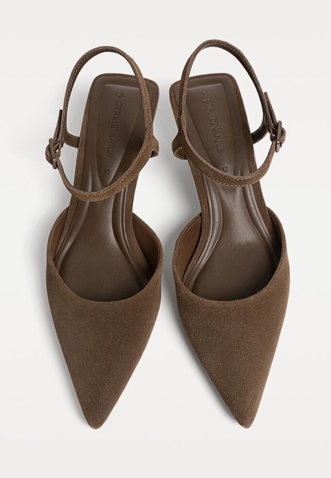 Lærsko med lav hæl