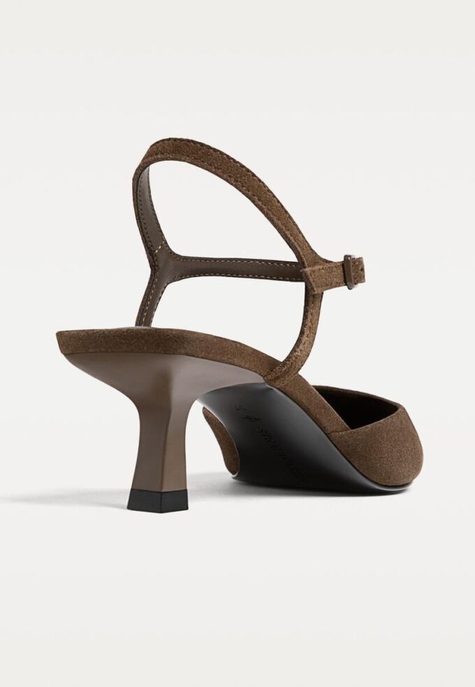 Lærsko med lav hæl