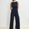 Lang, ermeløs, rett jumpsuit