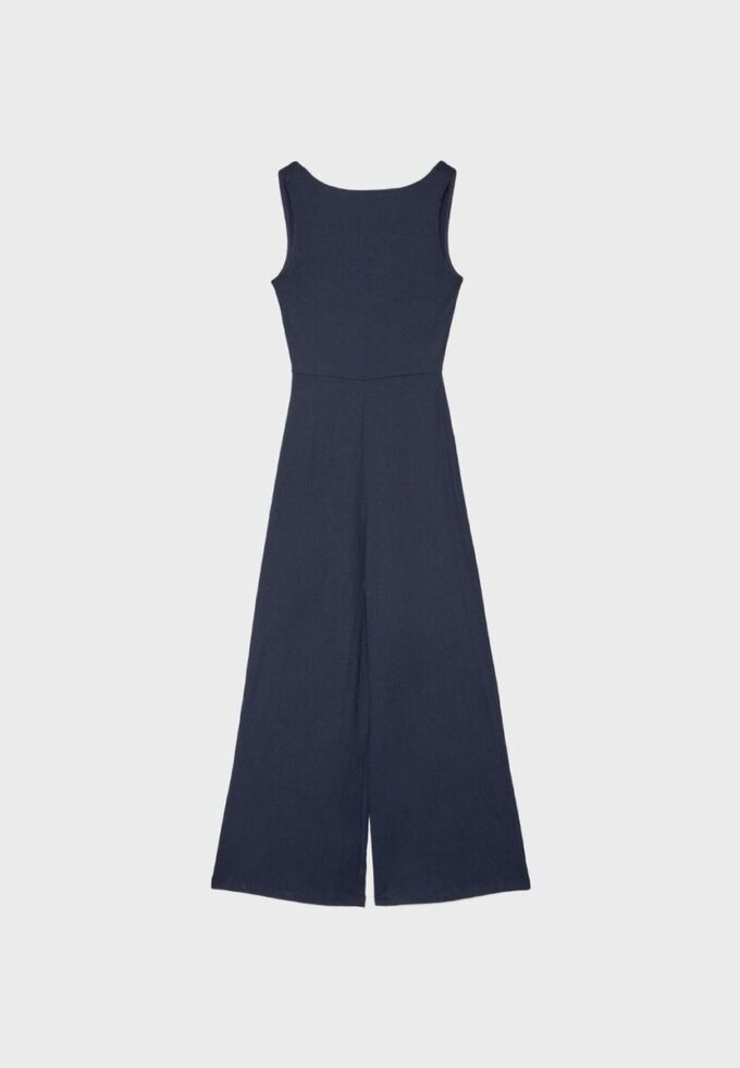 Lang, ermeløs, rett jumpsuit