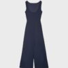 Lang, ermeløs, rett jumpsuit