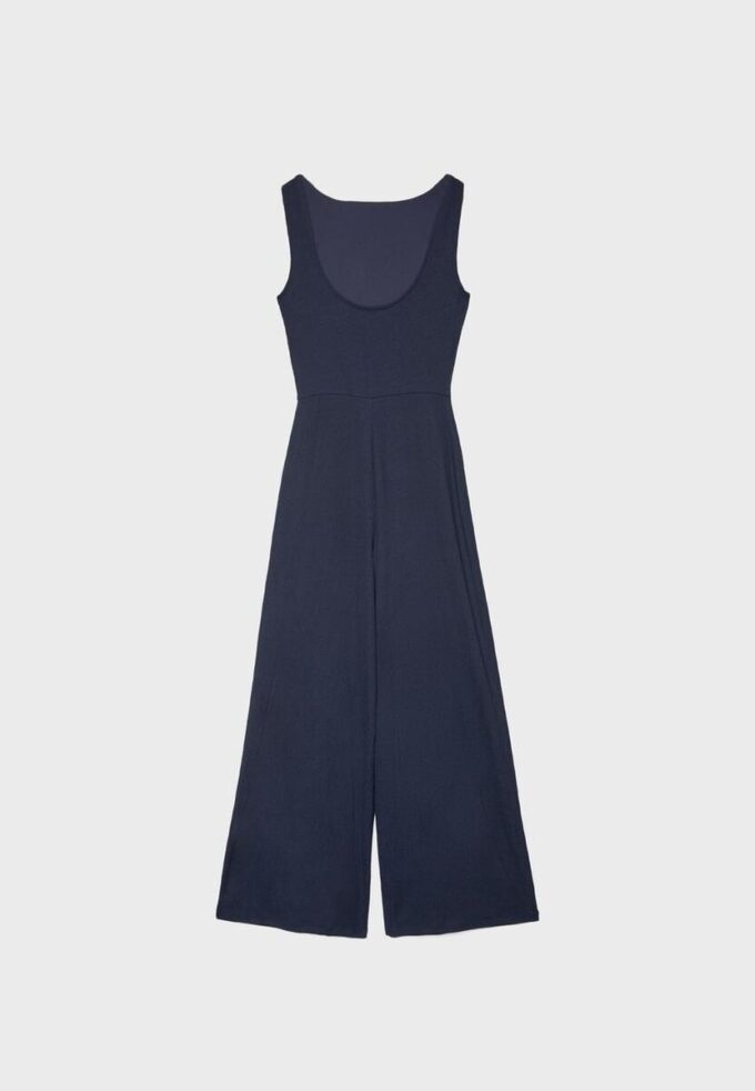 Lang, ermeløs, rett jumpsuit