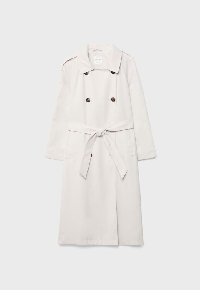 Lang, flytende trenchcoat