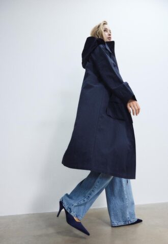 Lang, løstsittende parkas