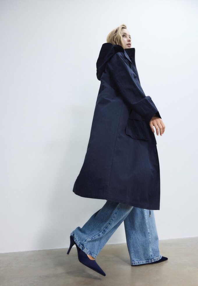 Lang, løstsittende parkas