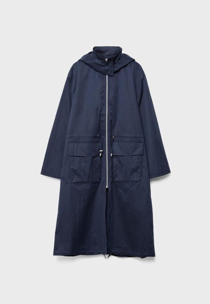 Lang, løstsittende parkas