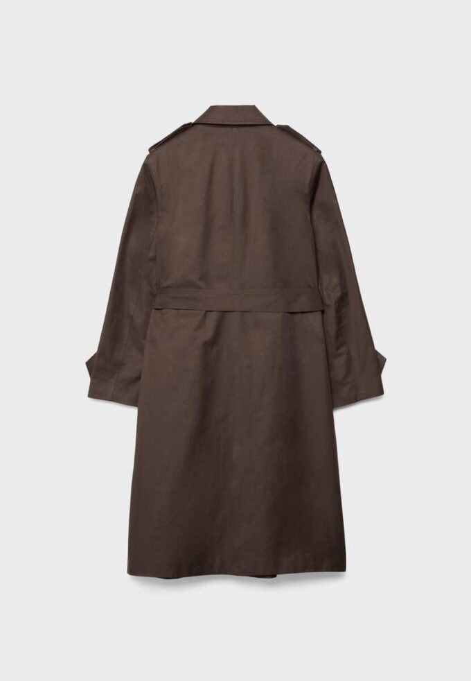 Lang trenchcoat med enkel knappestolpe