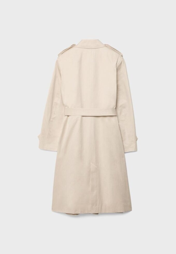 Lang trenchcoat med enkel knappestolpe