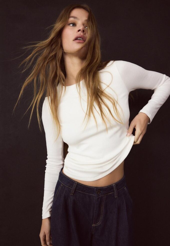 Langermet basisplagg T-skjorte