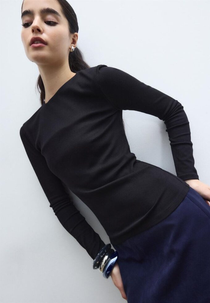 Langermet basisplagg T-skjorte