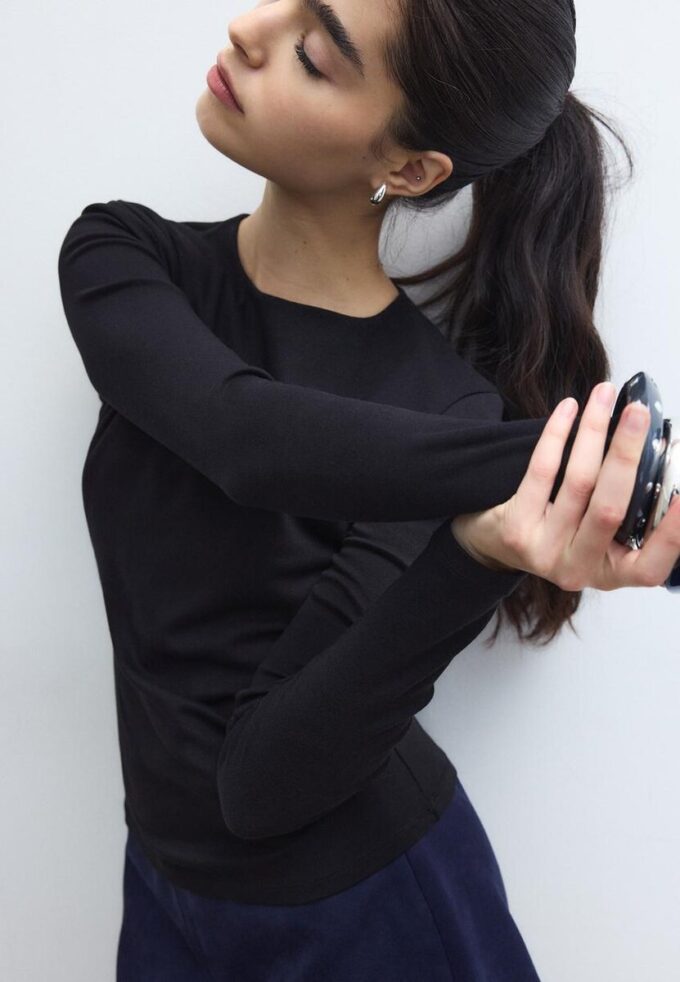 Langermet basisplagg T-skjorte