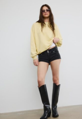 Langermet sweatshirt med rund hals og tekst