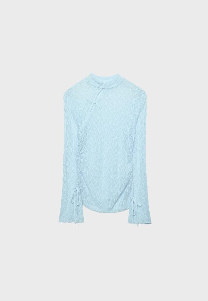 Langermet T-skjorte i blonder