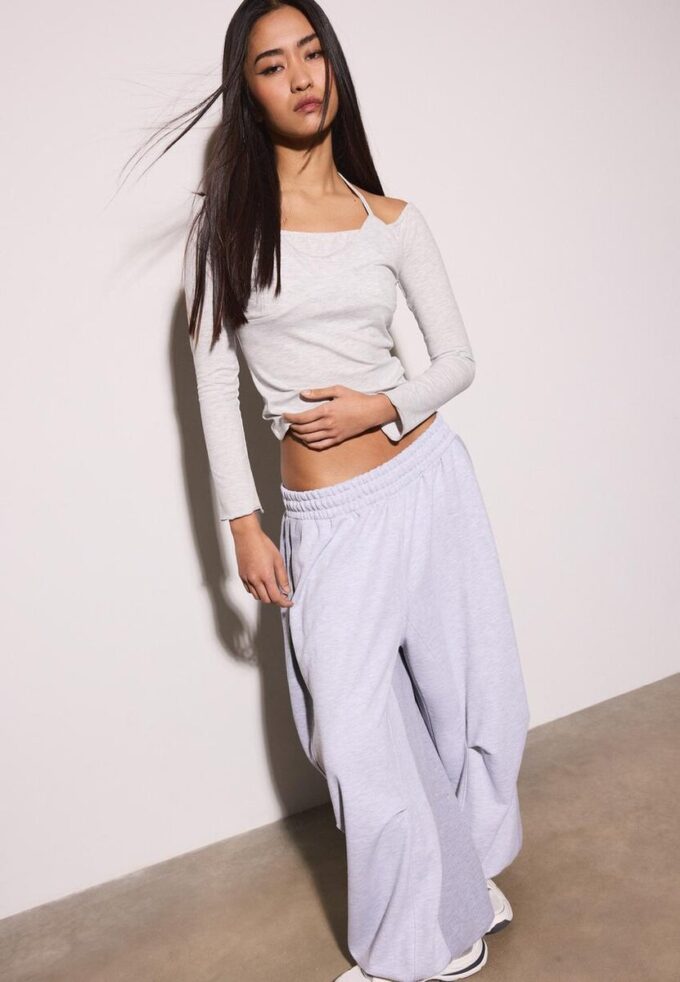 Langermet T-skjorte med halterneck