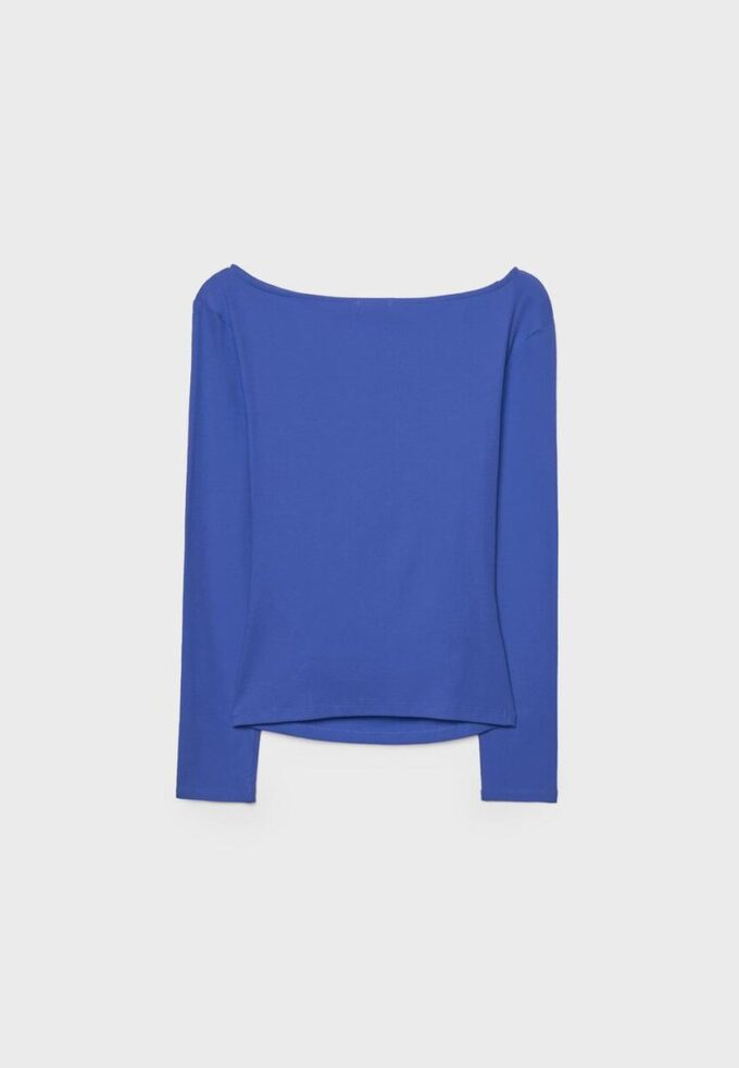 Langermet T-skjorte med rynk