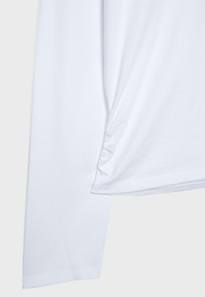 Langermet T-skjorte med rynk