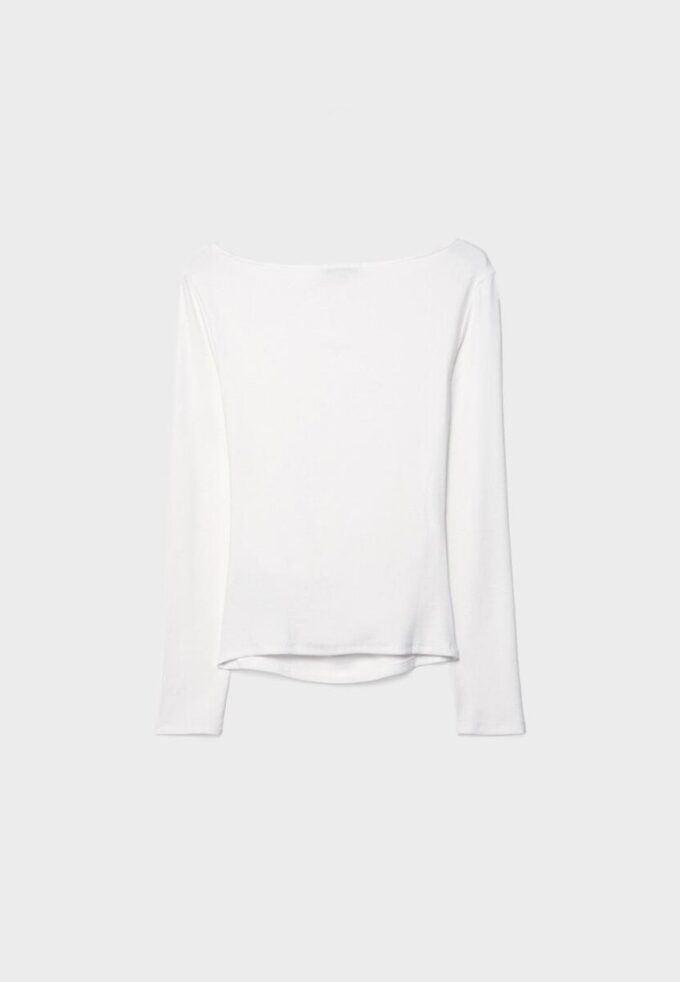 Langermet T-skjorte med rynk