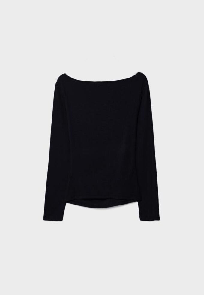 Langermet T-skjorte med rynk