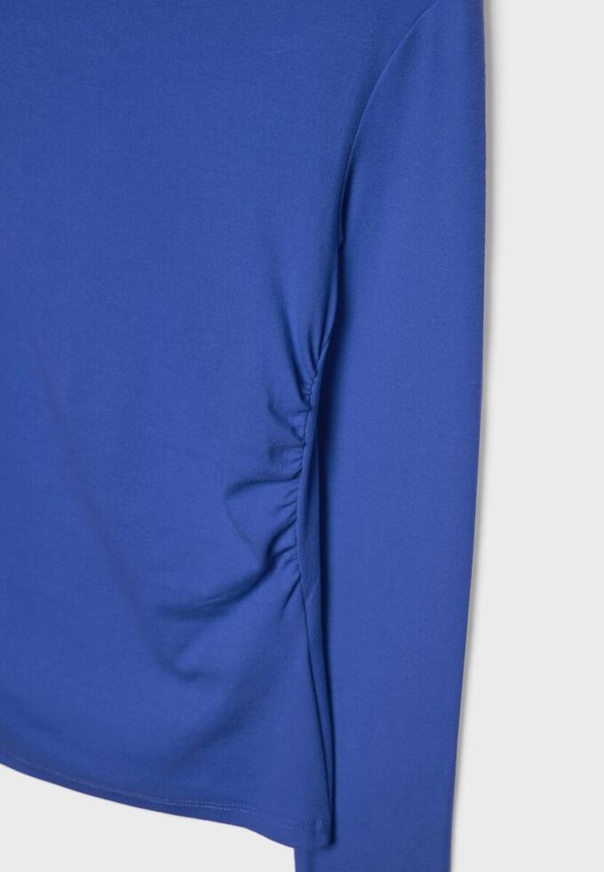 Langermet T-skjorte med rynk