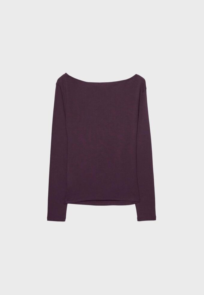 Langermet T-skjorte med rynk