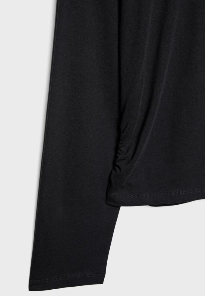 Langermet T-skjorte med rynk