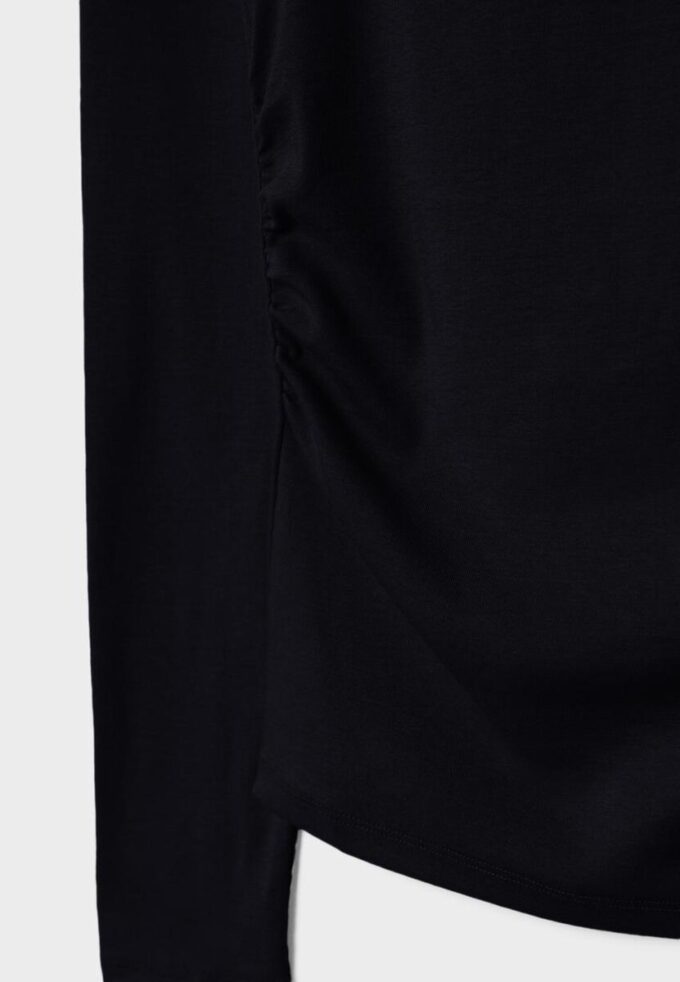 Langermet T-skjorte med rynk