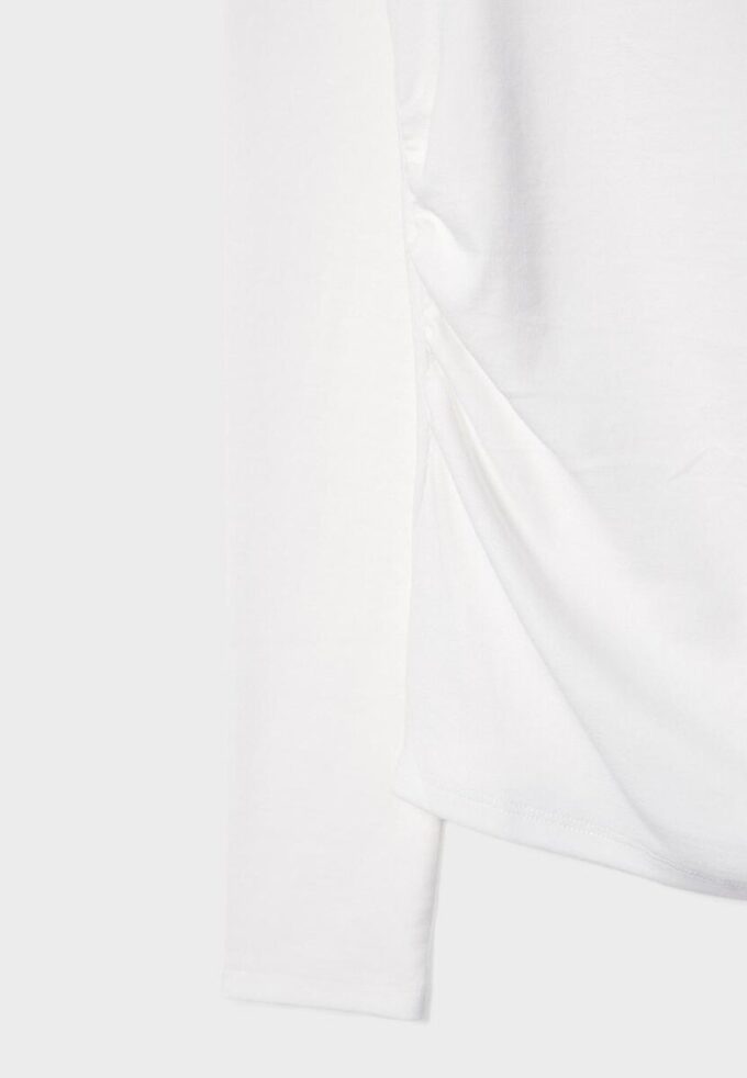 Langermet T-skjorte med rynk