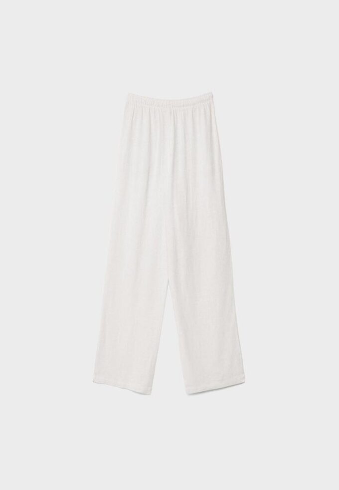 Løse bukser med lin-effekt