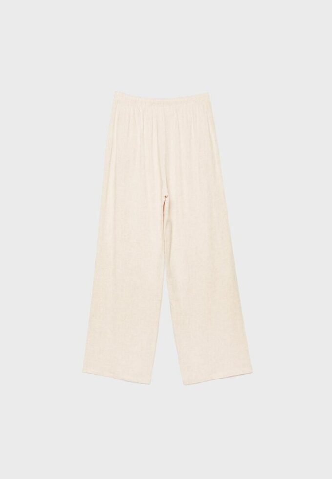 Løse bukser med lin-effekt