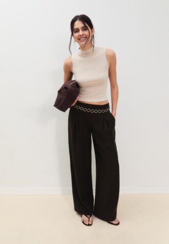 Lyocell-bukser med innsnitt og kjede