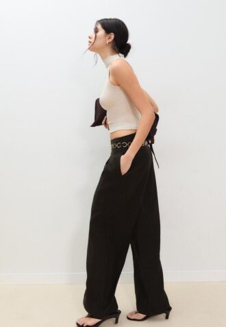 Lyocell-bukser med innsnitt og kjede