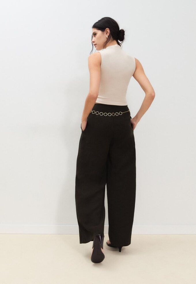 Lyocell-bukser med innsnitt og kjede