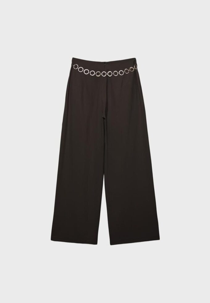 Lyocell-bukser med innsnitt og kjede