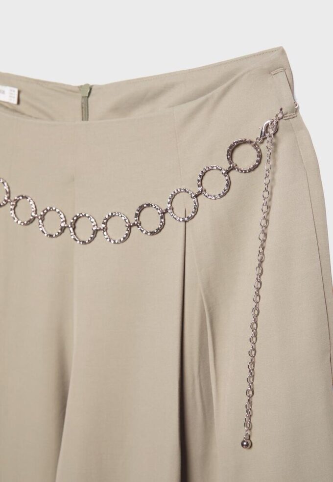 Lyocell-bukser med innsnitt og kjede