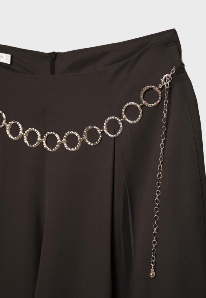 Lyocell-bukser med innsnitt og kjede