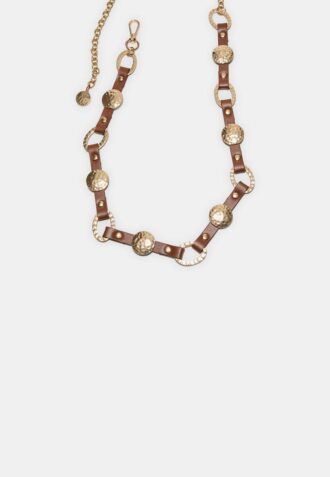 Metallbelte med skinnlook