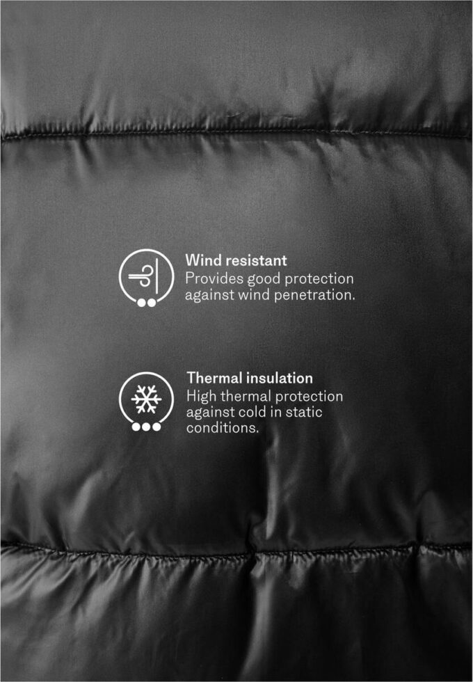 Metallisk dunjakke med hette